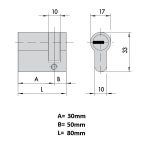 Κύλινδρος CISA ASIX υψηλής ασφαλείας 80mm (30mm-50mm) - Image 3