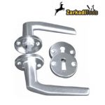 Χερούλια σιδηρόπορτας αλουμινίου με ροζέτες - Image 2