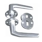 Χερούλια σιδηρόπορτας αλουμινίου με ροζέτες