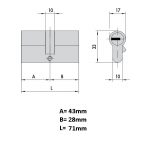 Κύλινδρος CISA ASIX υψηλής ασφαλείας 71mm (28mm-43mm) - Image 3