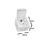 Πρίζα σούκο εξωτερική λευκή IP54 16A Adeleq 13-25501223 - Image 2