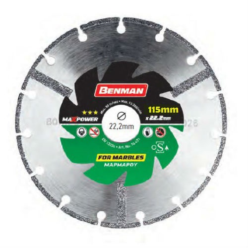 Διαμαντόδισκος μαρμάρου 115mm BENMAN MAXPOWER 74470